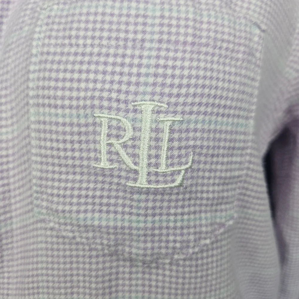 Lauren Ralph Lauren Lavender Plaid Cotton-Blend Twill Sleep‎ Set Sz Small